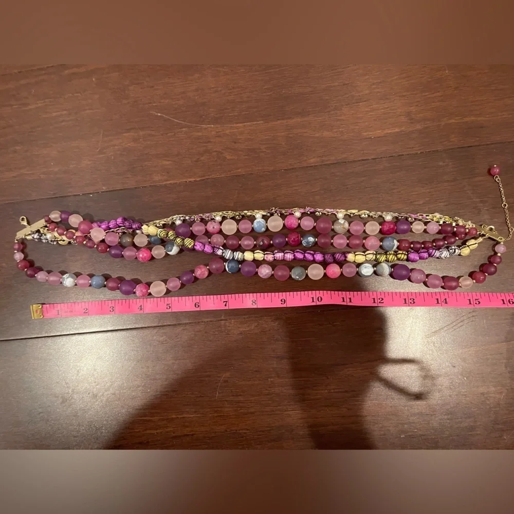 guc anthropologie Bernice Layered Necklace - Pink